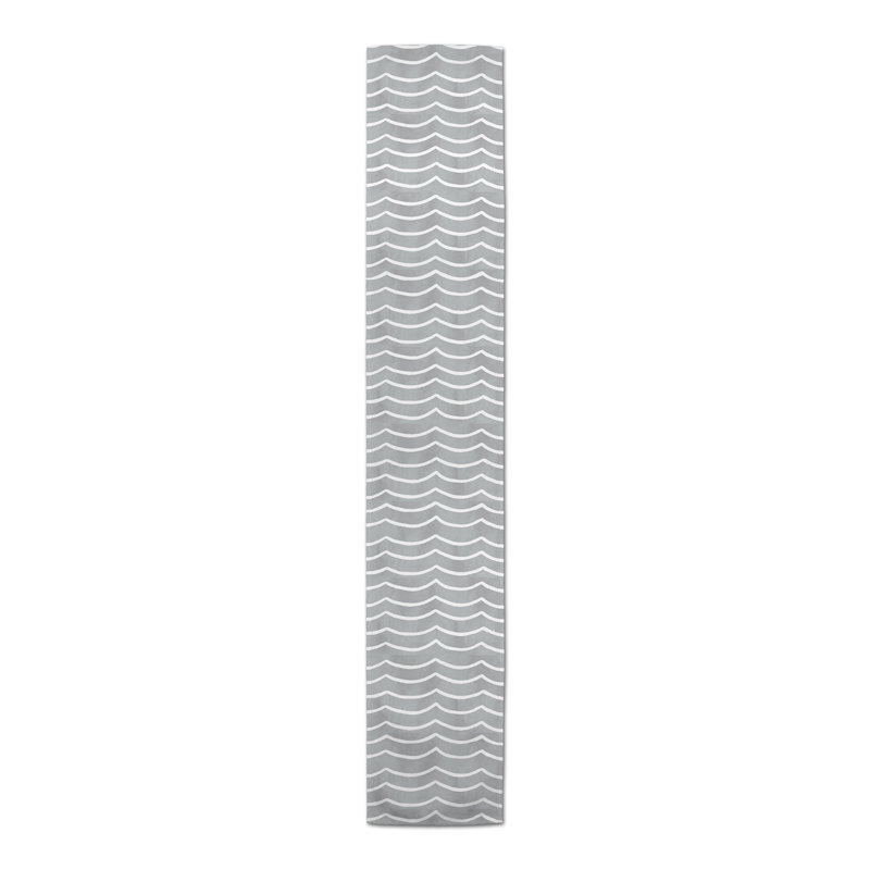 Chrisalyn Rectangle Polyester Table Runner, 16" D x 90" L, Gray