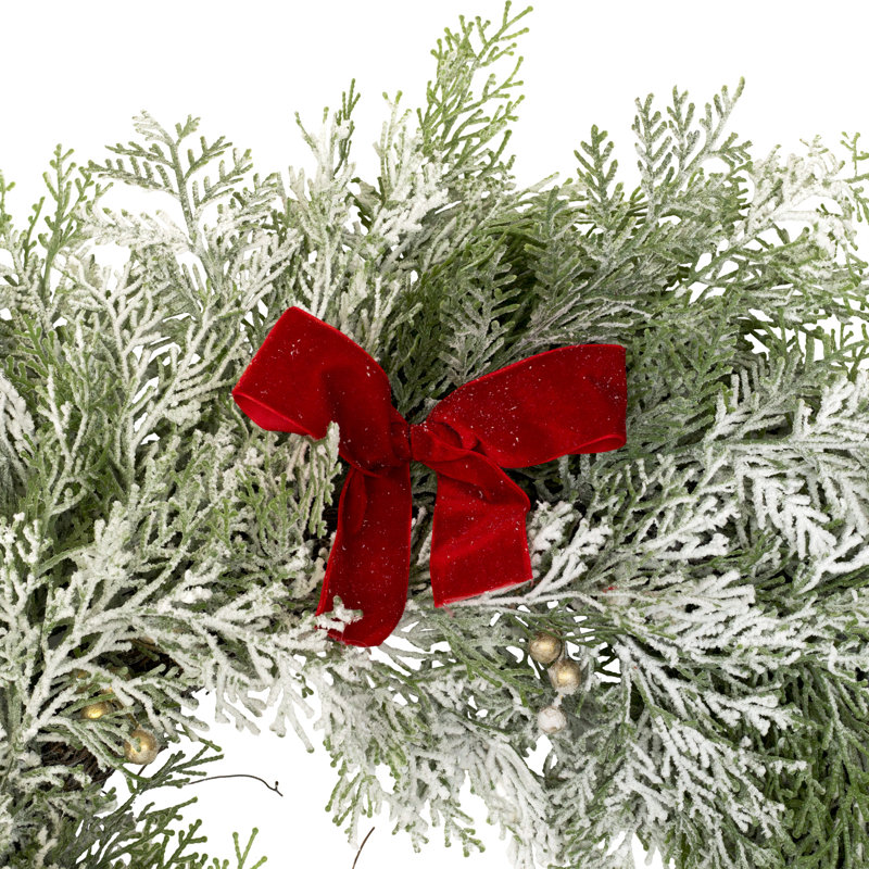 Real Touch Cedar And White Pine Artificial Christmas Wreath - 30" - Unlit