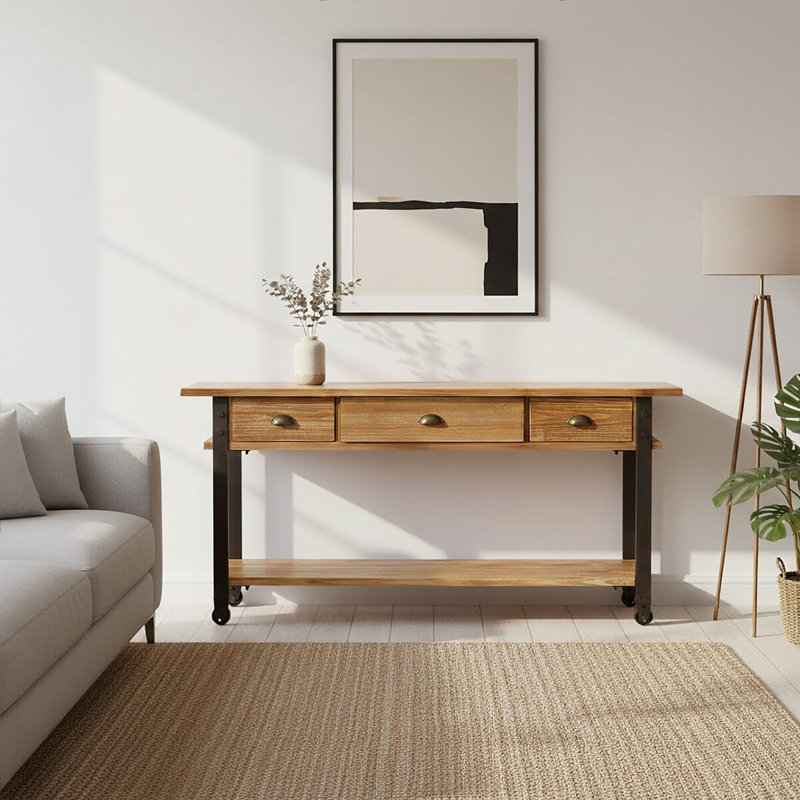 Scotts Valley 159 cm W Solid Wood Top Console Table