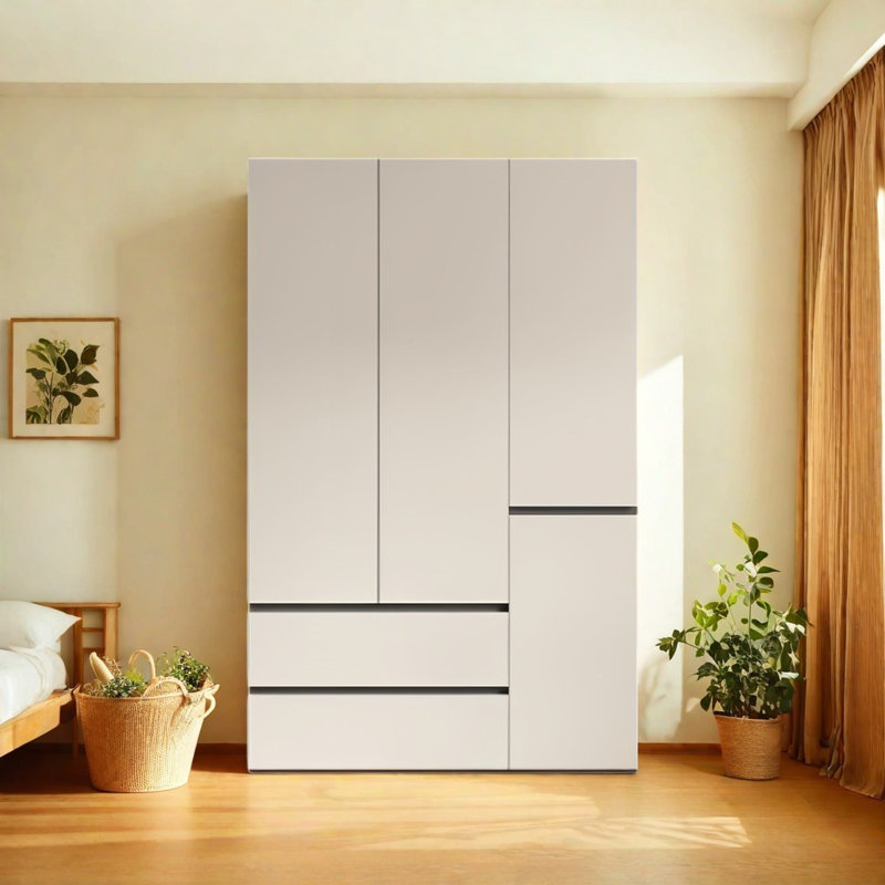 Garde-robe simple de style crème, 78.74" H x 47.24" W x 23.62" D