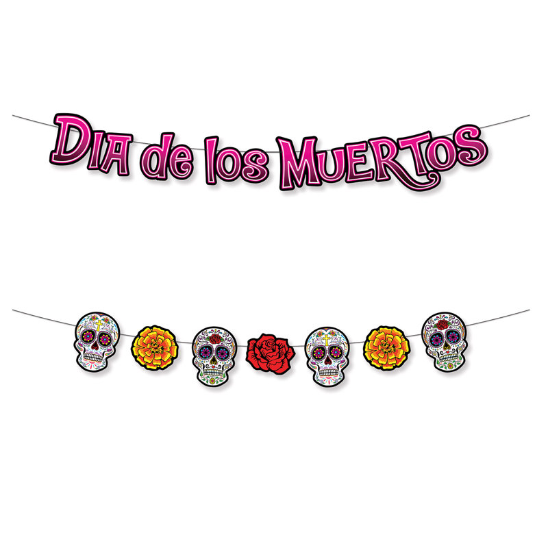 Ensemble de banderoles Dia De Los Muertos