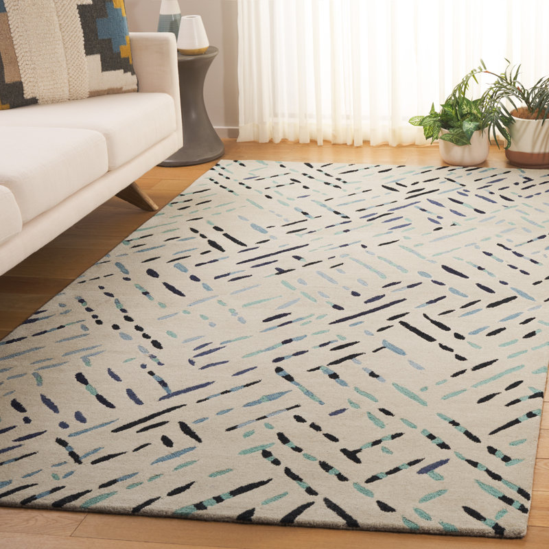 Tapis gris / bleu Metro 252, Rectangle de 5 pi x 8 pi
