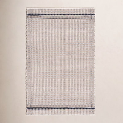 Hand-Woven Striped Cotton Rug
