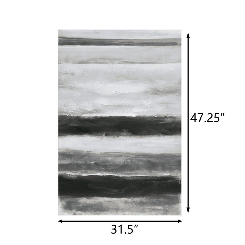 Large Black and White Abstract Canvas Wall Art