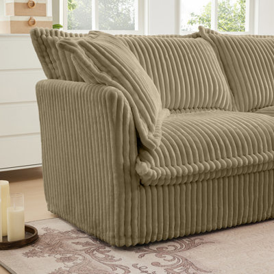 Comfortable Removable-Covered Long Sofa For Living Room, Extra Deep And Stylish