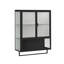 Buffet mural en verre trempé, console moderne en fer avec deux portes, armoire de rangement flottante pour le salon, noir