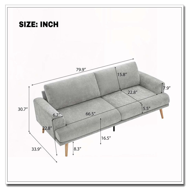79.9" Sofa Couch Minimalist Sofa