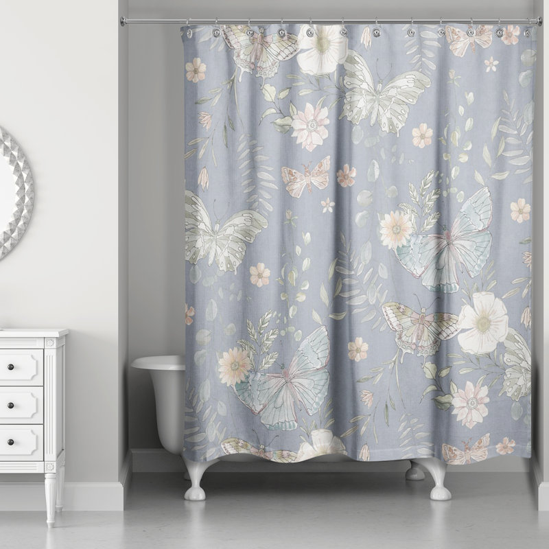 Rideau de douche simple Tavarozzi, Bleu