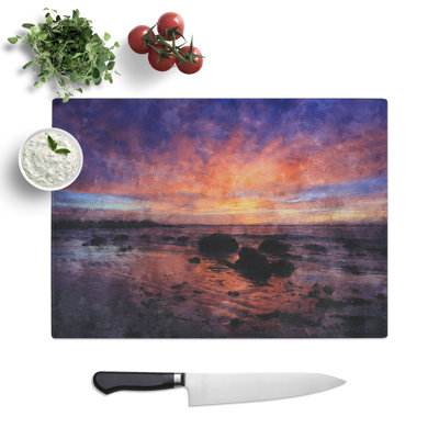 Beach Sunset Painting Chopping Board