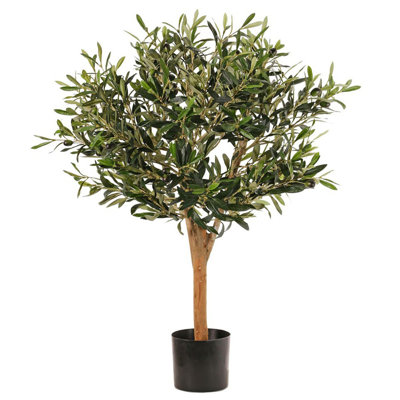 90cm Faux Olive Tree in Pot Liner