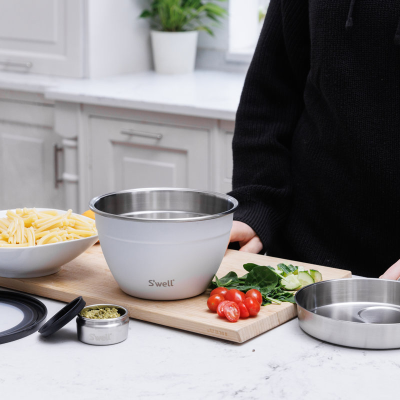 S'well Stainless Steel Salad Bowl, White