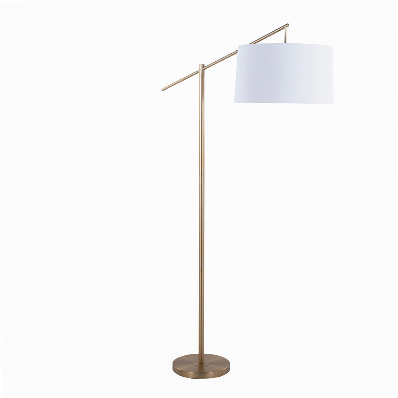 Contemporary Metal Floor Lamp, Gold