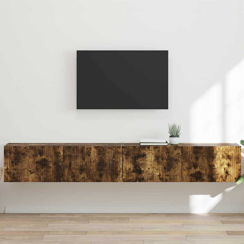 Unfinished TV Stand, Smoked Oak, 29.5cm H x 98cm L x 31cm W