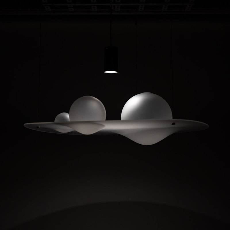Gravity Well Chandelier, Satin White
