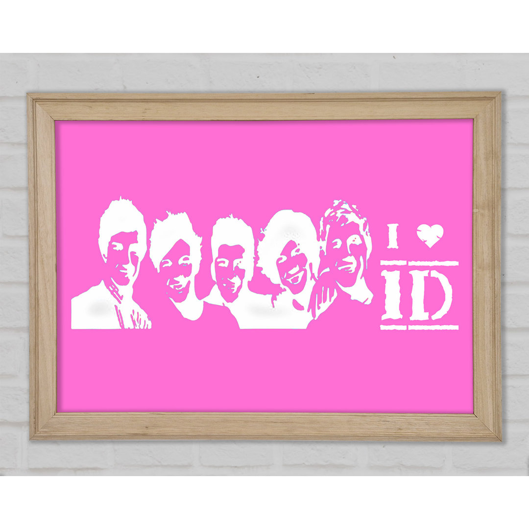 Musik Zitat I Love 1 Direction Vivid Pink Gerahmter Druck