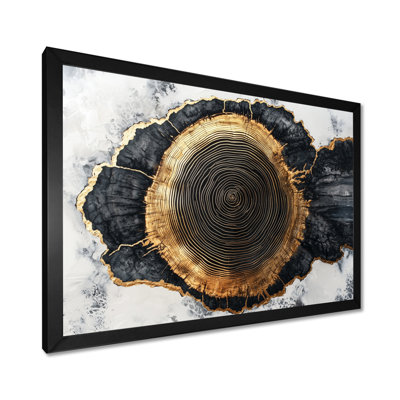 Abstrait en bois sur cristal onyx noir II - art mural forêt pour le salon
