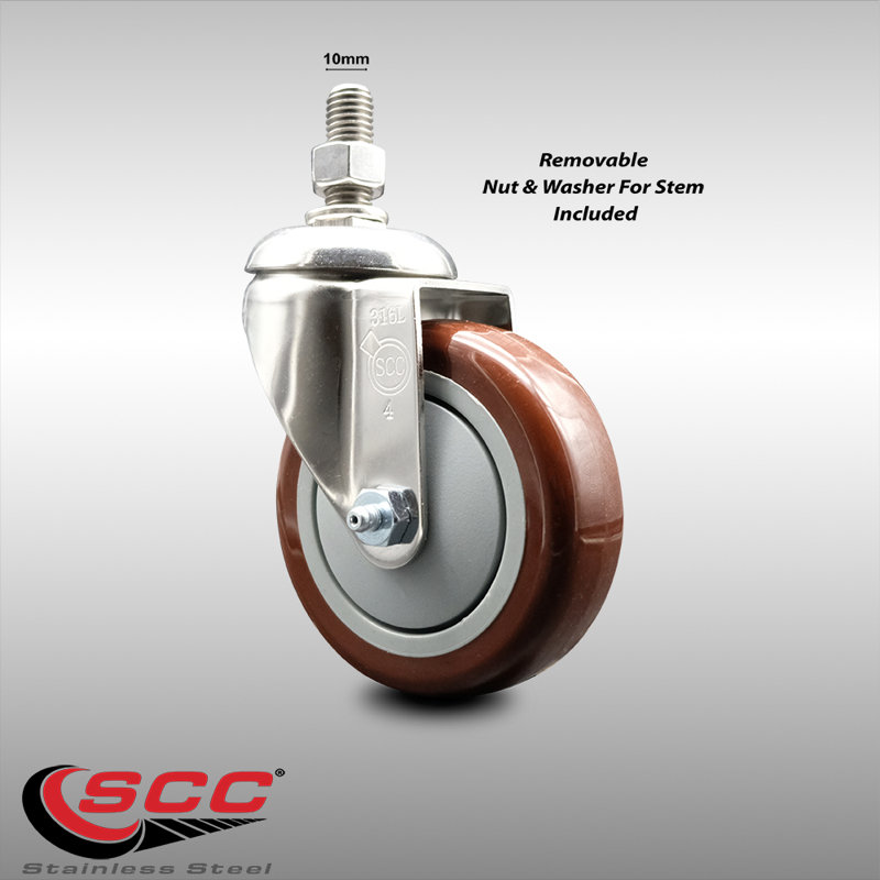 Polyurethane Casters, Maroon