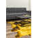 Tapis jaune / noir en cuir de vache fabriqué à la main Maxen