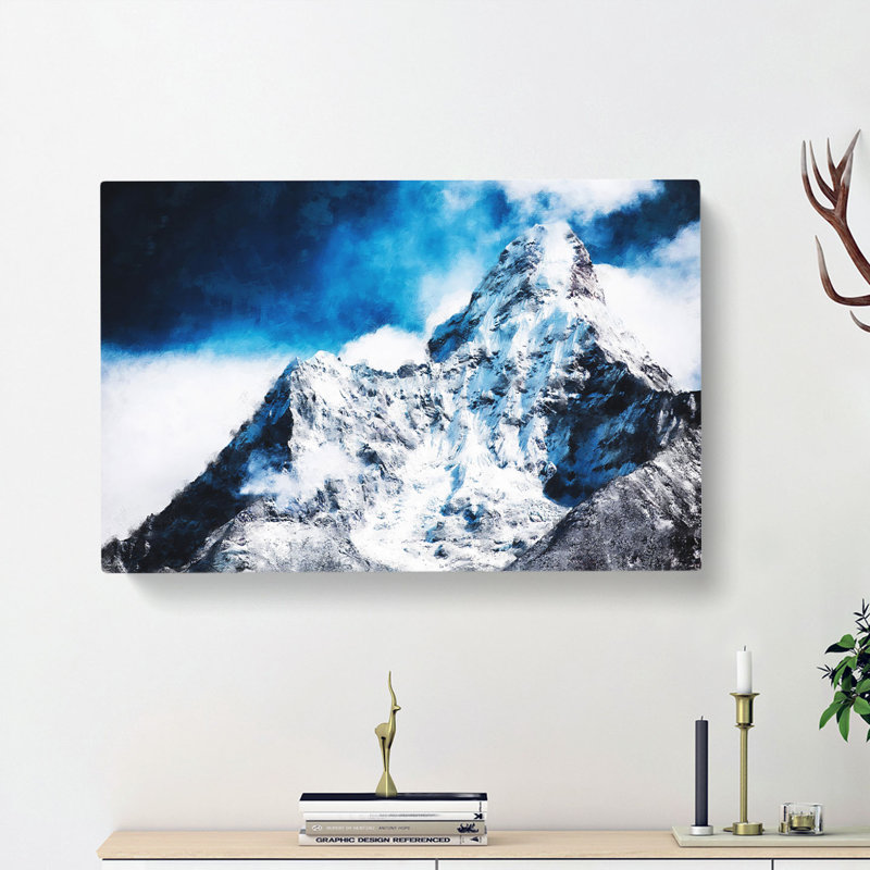 Mount Everest - Wrapped Canvas Painting, 60cm H x 91cm W x 3cm D