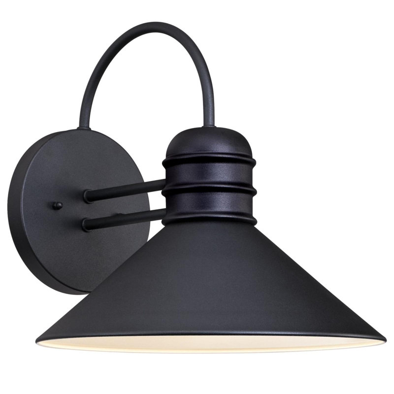 Luminaire de grange d'extérieur noir texturé Santana, Noir texturé, H 11 po x l 11 po x P 12,5 po