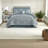 Elegant 8 Piece Bedding Sets, Polyester Jacquard, Classic Aqua Silver Design