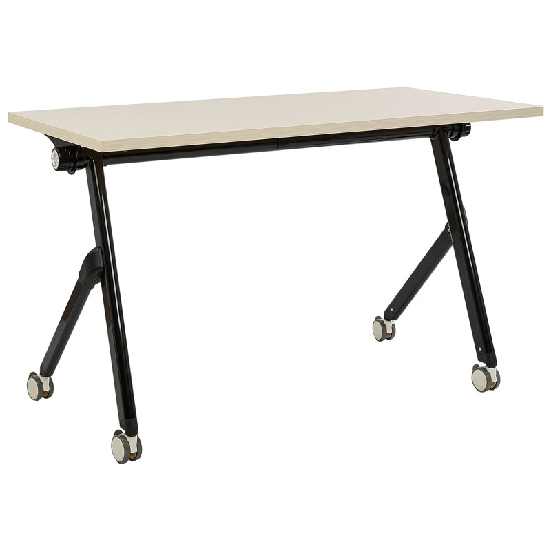 Seidule Metal Base Writing Desk, Brown/Black, 120cm H x 60cm W