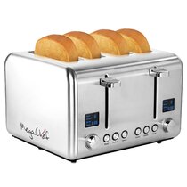 Toaster 4 Slice 1.6 Wide Slot Stainless Steel Toasters with Bagel, Reheat,  Cancel, Defrost Function, 6 Shade Settings, Removable Crumb Tray, 1550W