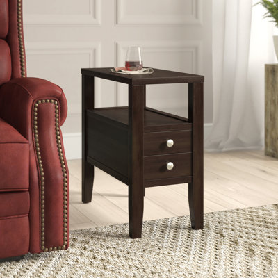 Gahagan Solid Wood Top End Table with Storage