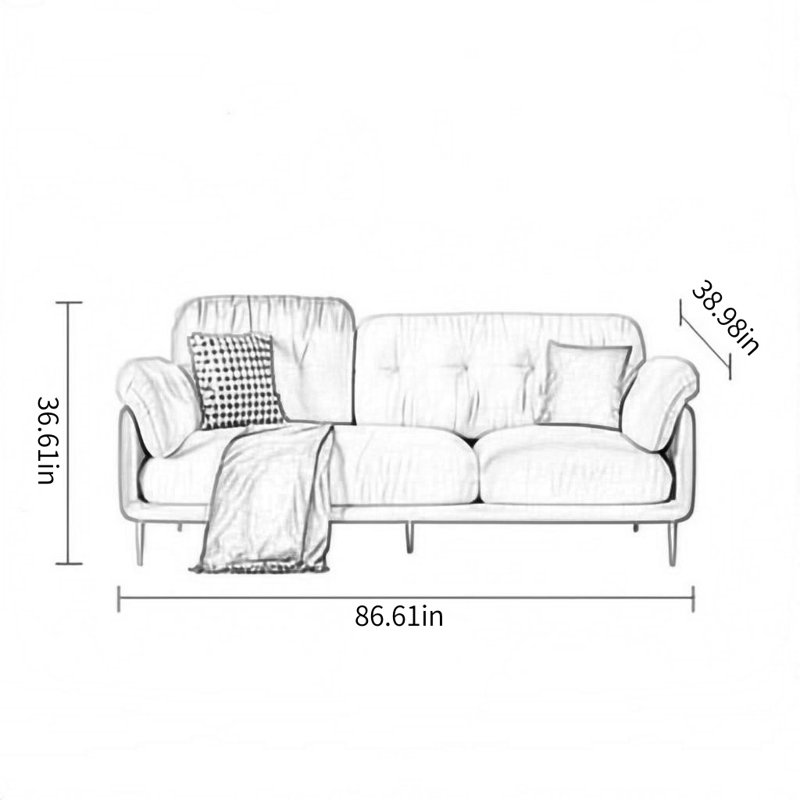 Light Luxury Modern Simple Style Sofa, Green/Off White