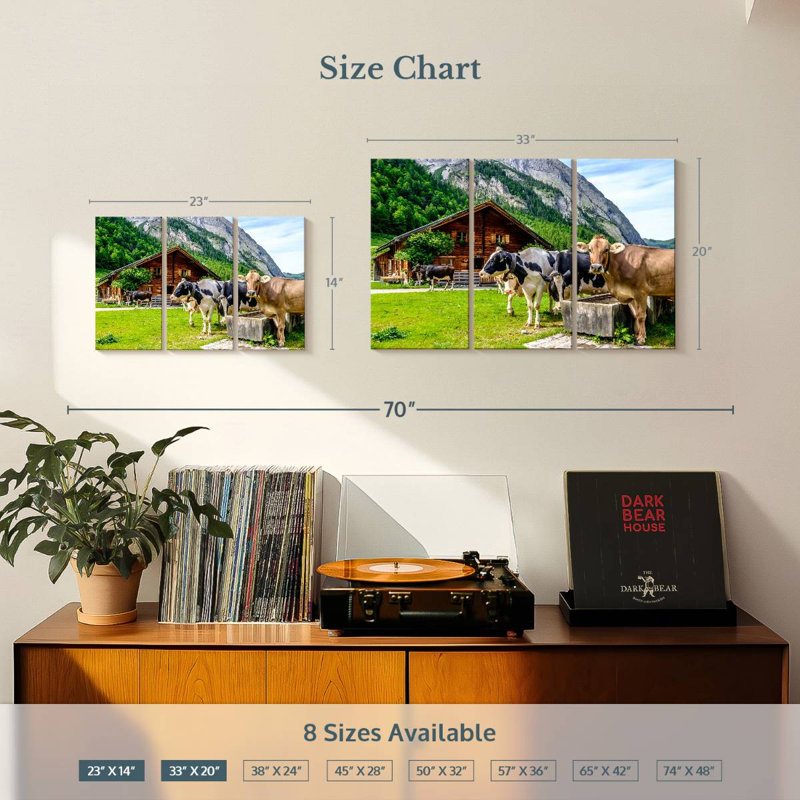 Brampt Karwendel Cows, 14" H x 23" W