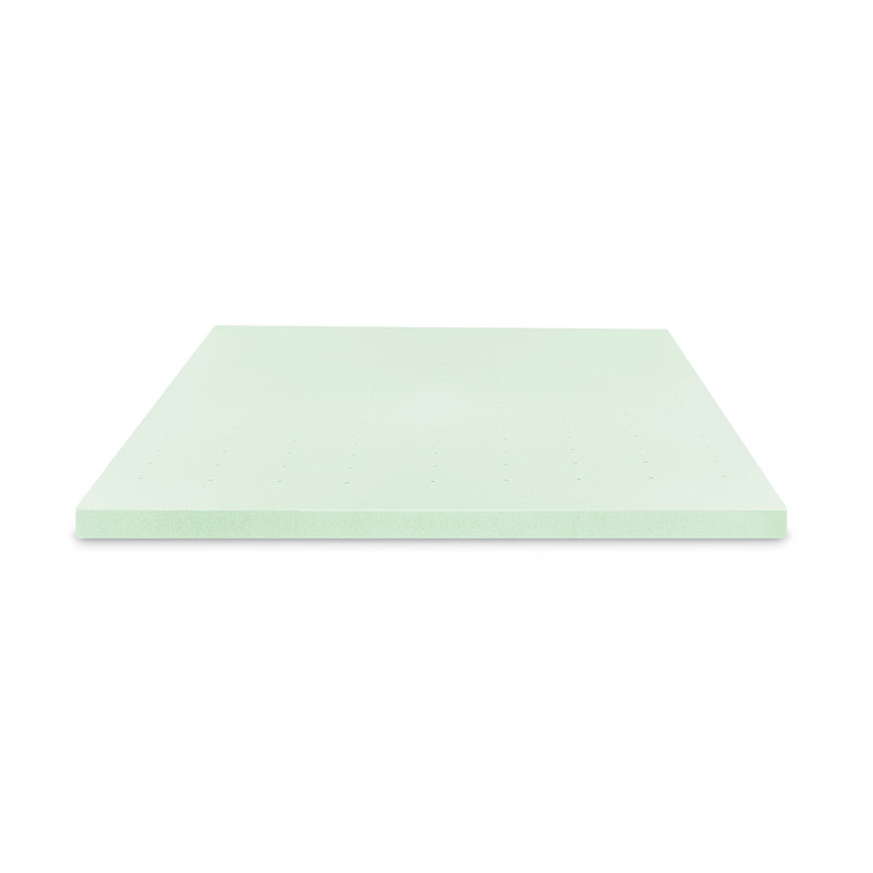Surmatelas en mousse viscoélastique infusée de thé vert 3 pouces, Très grand lit