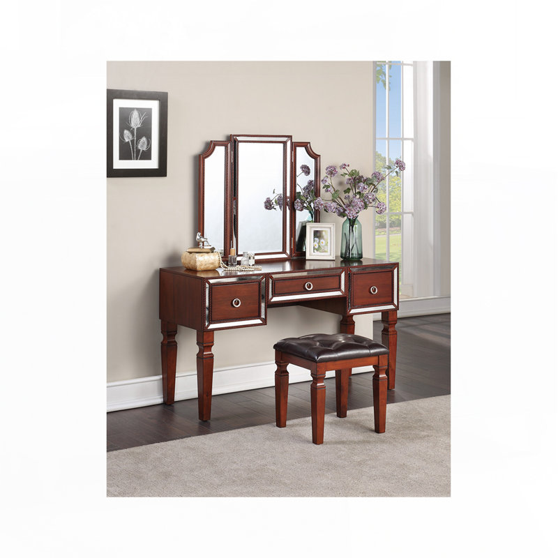 Ensemble de coiffeuse classique, Cerisier
