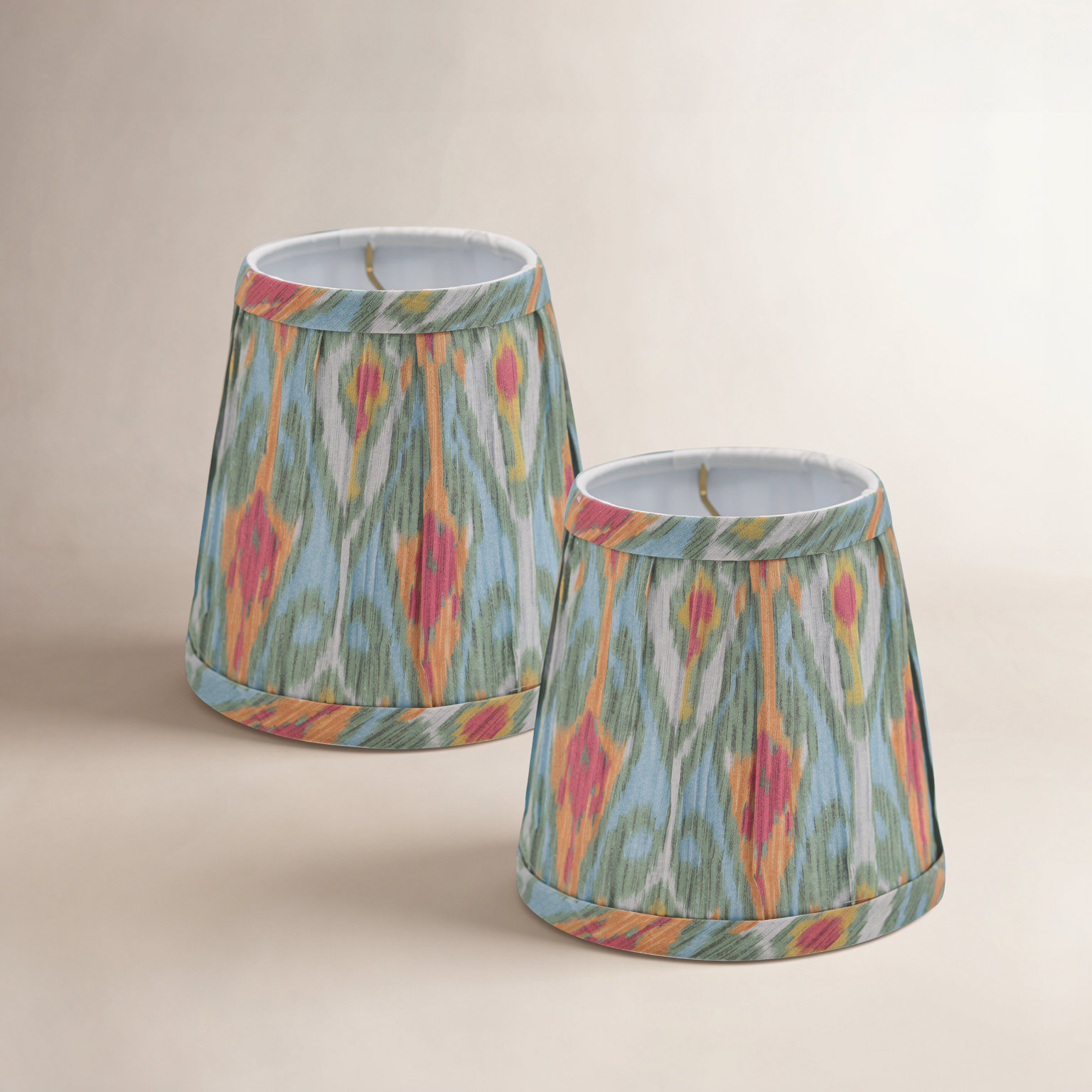 Empire Sconce Hardback Lamp Shade Set, Blue/Green/Orange