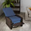Fauteuil inclinable inclinable en rotin pivotant à 360 °, bleu foncé