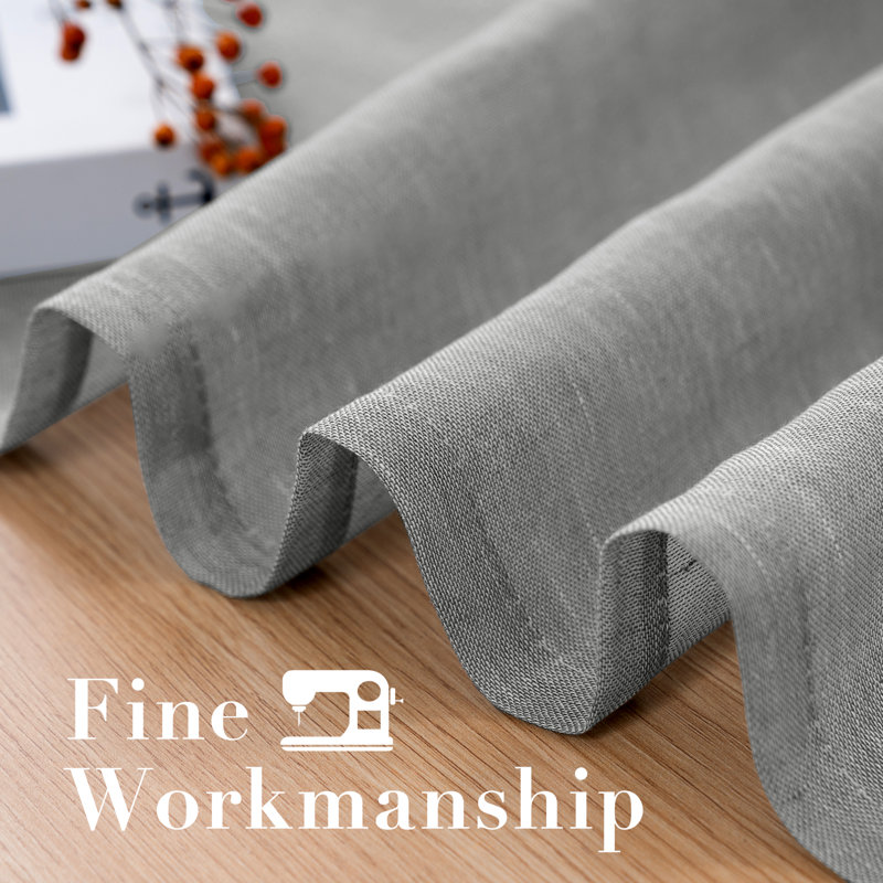 Linen Blended Textured Semi-Sheer Grommet Curtains - 37"/52" Widths Semi-Private & Light-Filtering Linen-Style Panels for Bedroom 