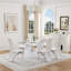 63'' Faux Marble Rectangular Dining Table Set For 4–6 With PU Leather Chairs And O-Shaped Base-1319578615-1319578613