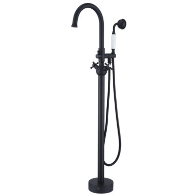 2 Handle Freestanding Tub Filler with Hand Shower and Diverter