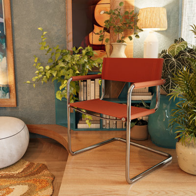 Fauteuil d'appoint en cuir Momei Saddle