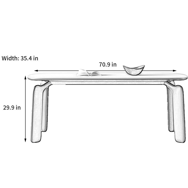 Gillermina, 29.9"H x 70.9"L x 35.4"W