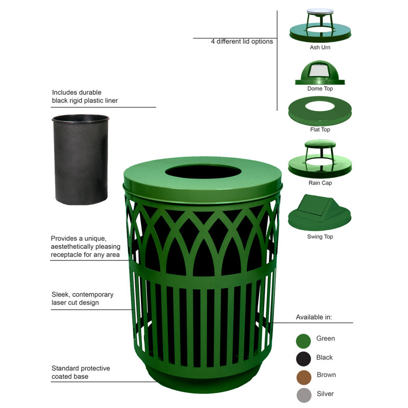 Poubelle à balançoire 40 gallons Covington, Vert