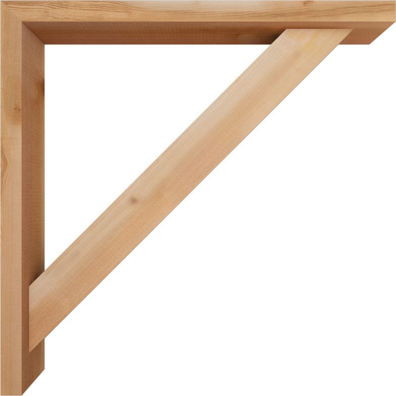 Support de bloc traditionnel avec entretoise décalée, 28 po x 28 po, Cèdre rouge occidental de l 3 1/2 po (lisse)