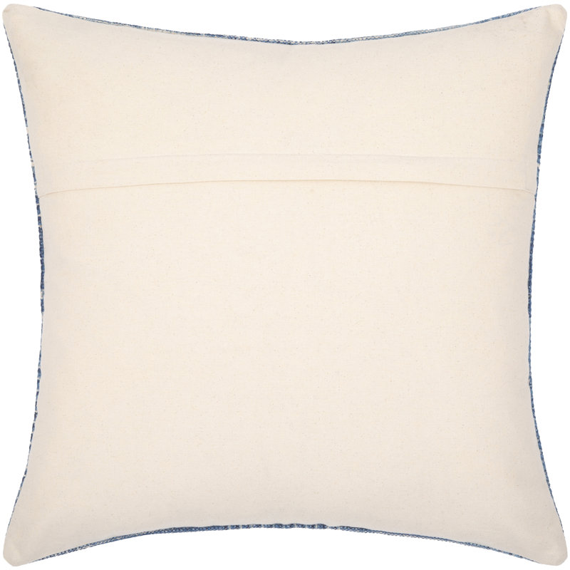 Blue and Orange Embroidered Cotton Kids Throw Pillow