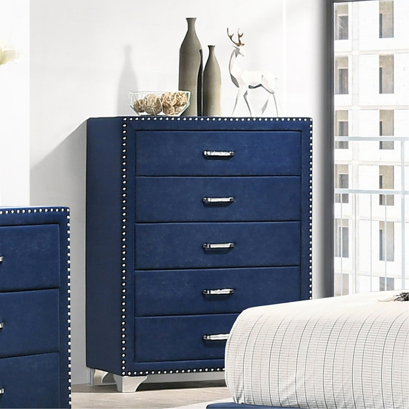 Commode de chambre 5 tiroirs Pacific Blue