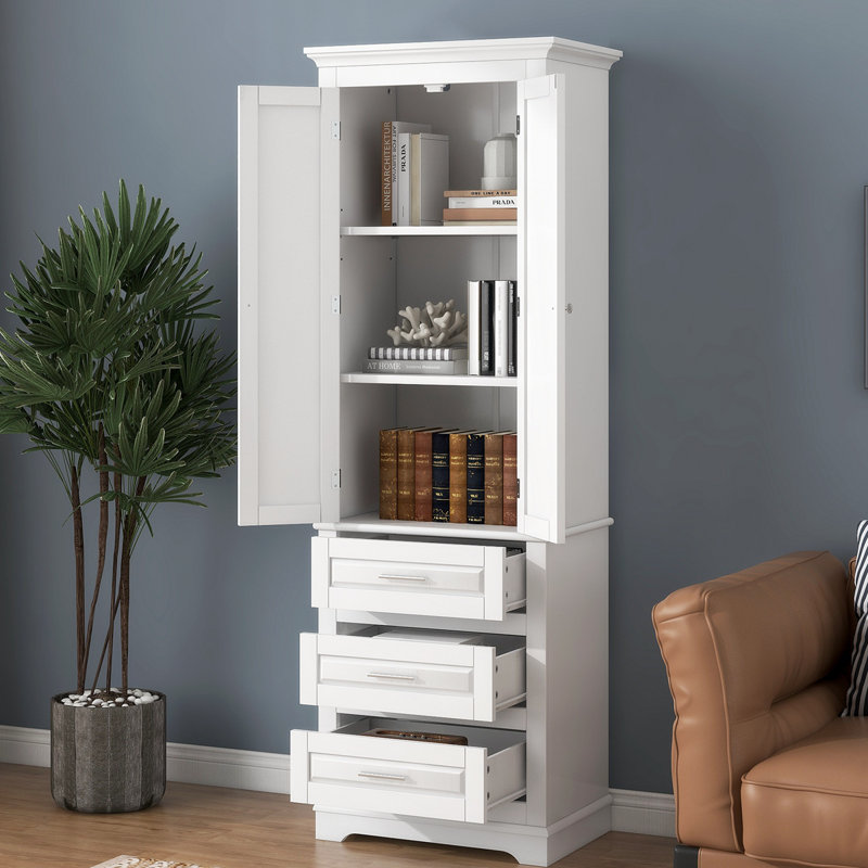 Armoire de rangement haute avec 3 tiroirs