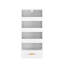 Armoire de rangement moderne blanche avec 3 tablettes ouvertes et 1 tiroir
