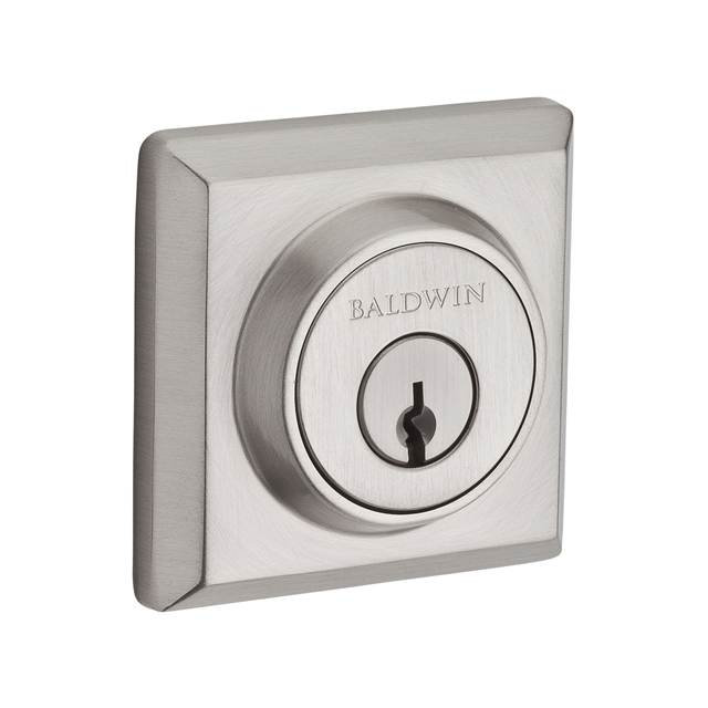 Square Single Cylinder Deadbolt with Smartkey, Satin Nickel