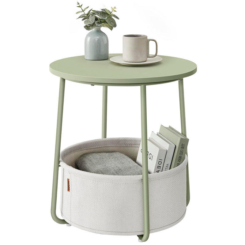 Blen End Table, Cream White, Laurel Green