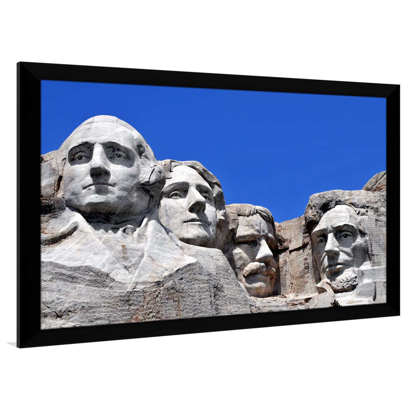 «Mount Rushmore South Dakota», reproduction de photo encadrée, H 21,5 po x l 27,5 po x P 0,75 po, Cadre noir