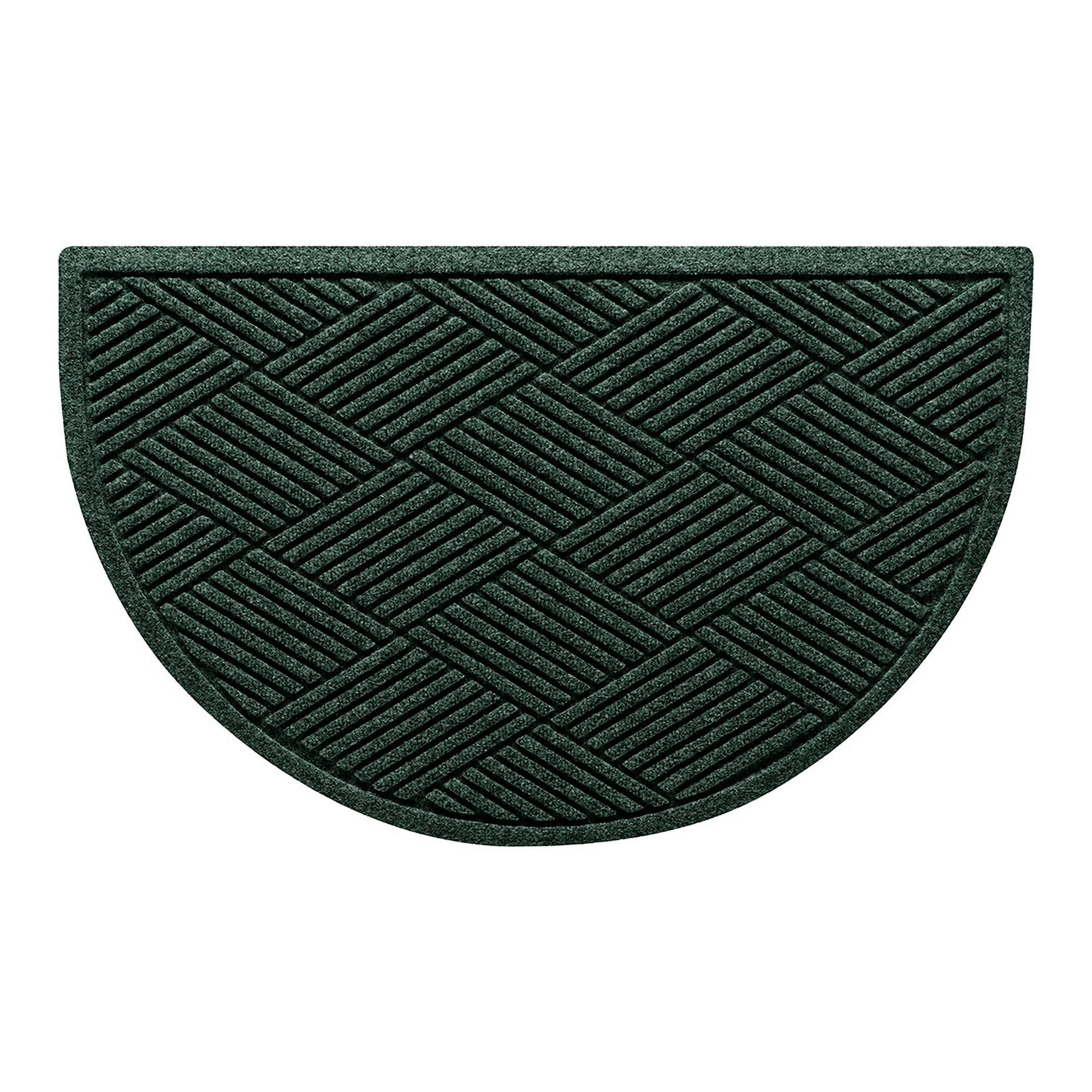 Waterhog Diamonds Indoor Outdoor Doormat, Half Oval 24" x 39", Evergreen