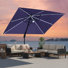 Parasol extérieur rectangulaire en porte-à-faux à DEL 153 "x 116" avec base lestée
